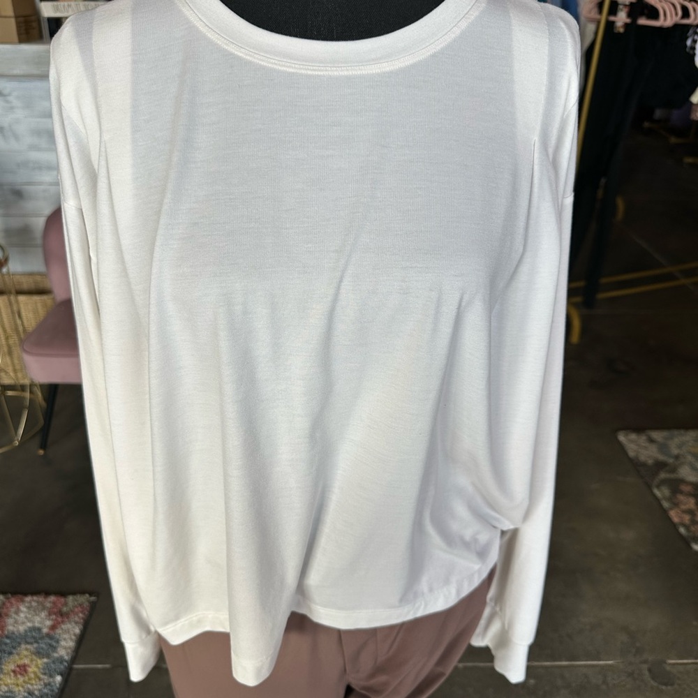Athleta White Relaxed Long Sleeve Blouse